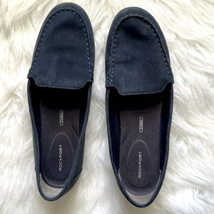 Rockport navy blue suede leather loafers 9.5 9 1/2